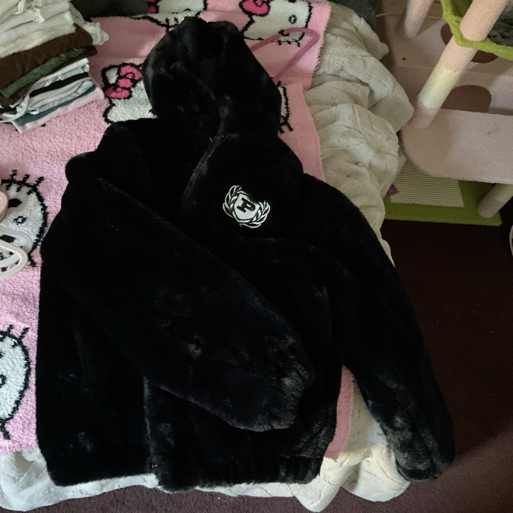 Black Fleece Hoodie with Logo